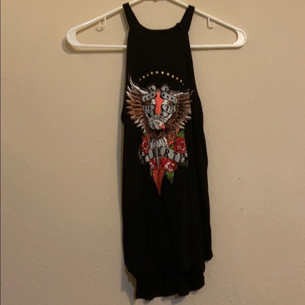 Black tank top with graphic